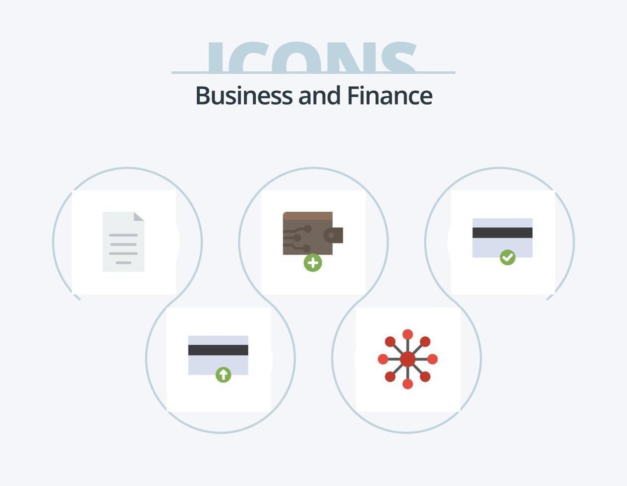 la finance plat icône pack 5 icône conception. paiement. finance. dollar. portefeuille. affaires vecteur