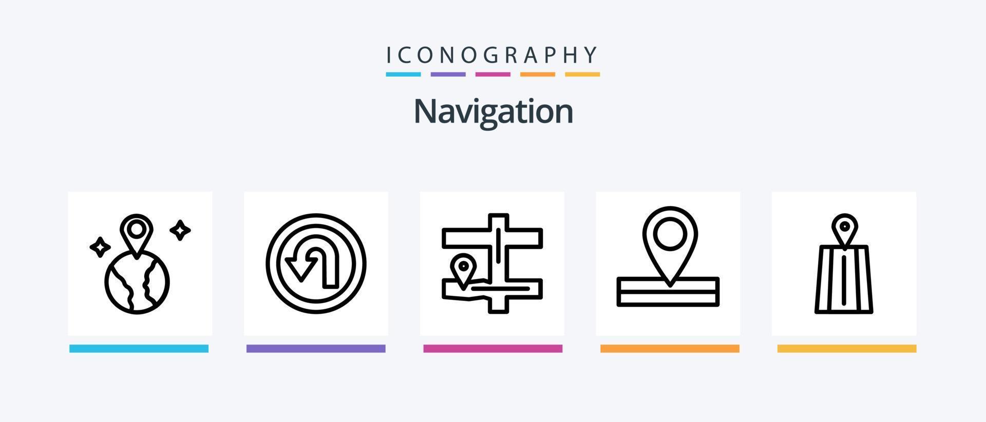 la navigation ligne 5 icône pack comprenant carte broche. emplacement. emplacement. préféré. emplacement. Créatif Icônes conception vecteur