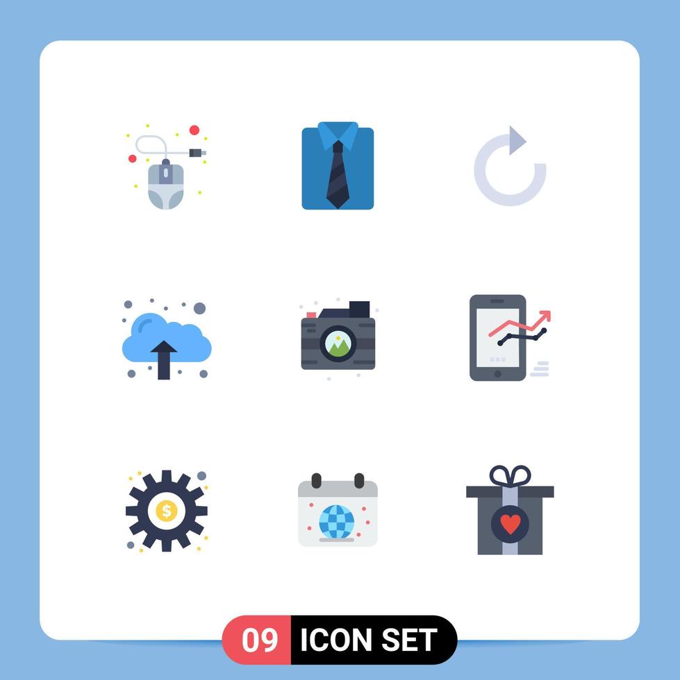 ensemble de 9 moderne ui Icônes symboles panneaux pour image processus La Flèche Créatif Les données modifiable vecteur conception éléments