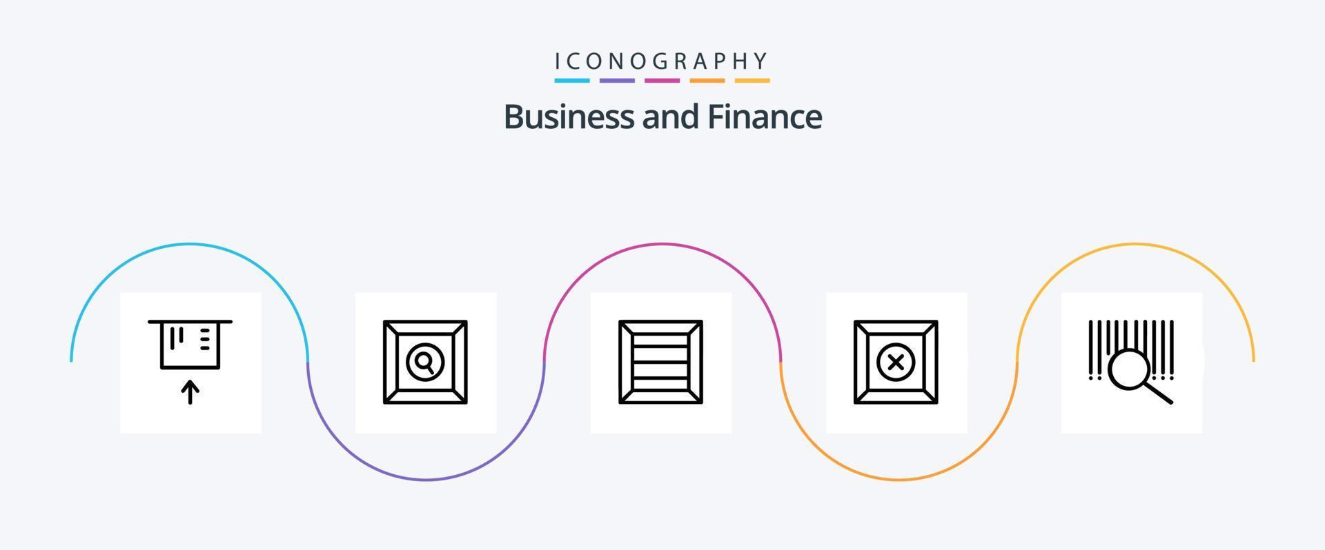 la finance ligne 5 icône pack comprenant . produit. recherche. code à barre vecteur