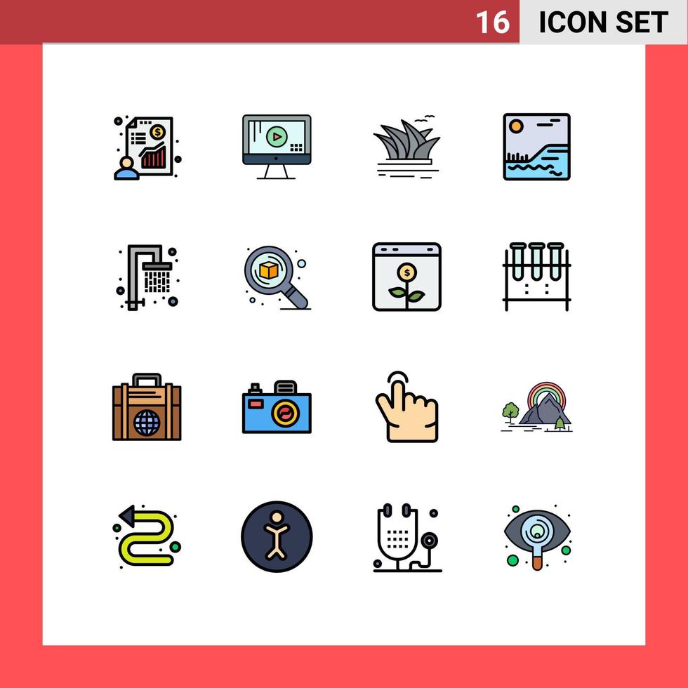 ensemble de 16 moderne ui Icônes symboles panneaux pour l'eau Canada ensembles de villes image Sydney modifiable Créatif vecteur conception éléments