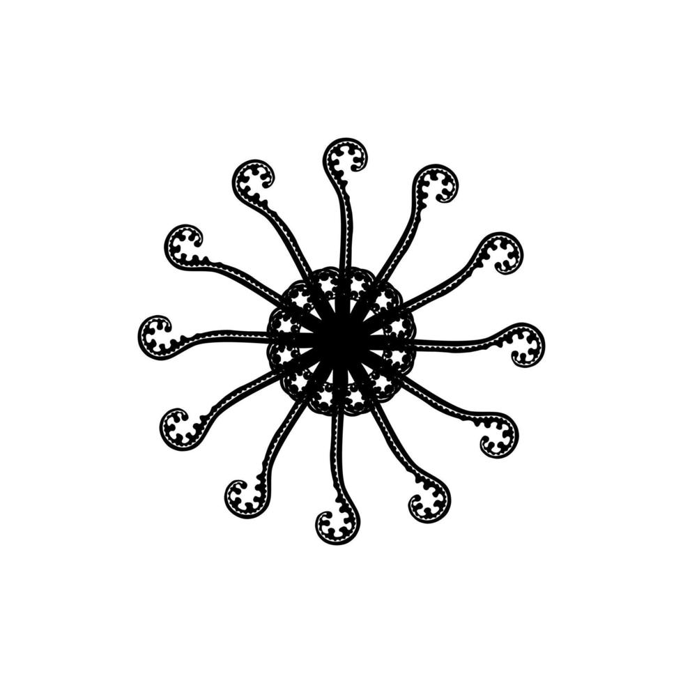 en forme de cercle fabriqué à partir de la composition de silhouette de plante de fougère. mandala contemporain moderne pour le logo, l'ornement, la décoration ou la conception graphique. illustration vectorielle vecteur