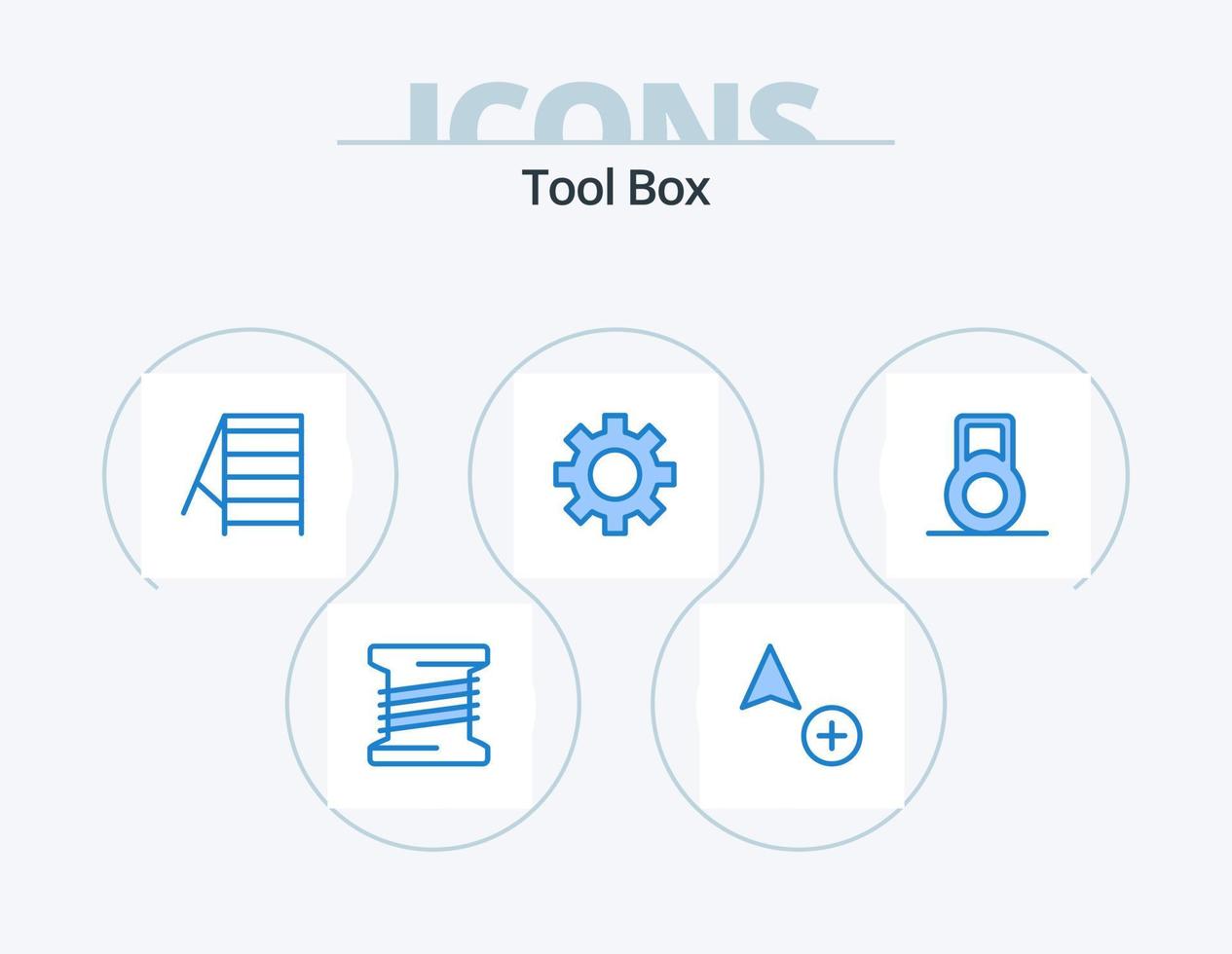 outils bleu icône pack 5 icône conception. . outils. haltère vecteur