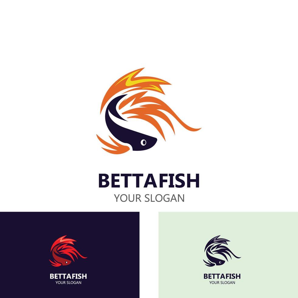 poisson betta logo moderne style design illustration vectorielle vecteur