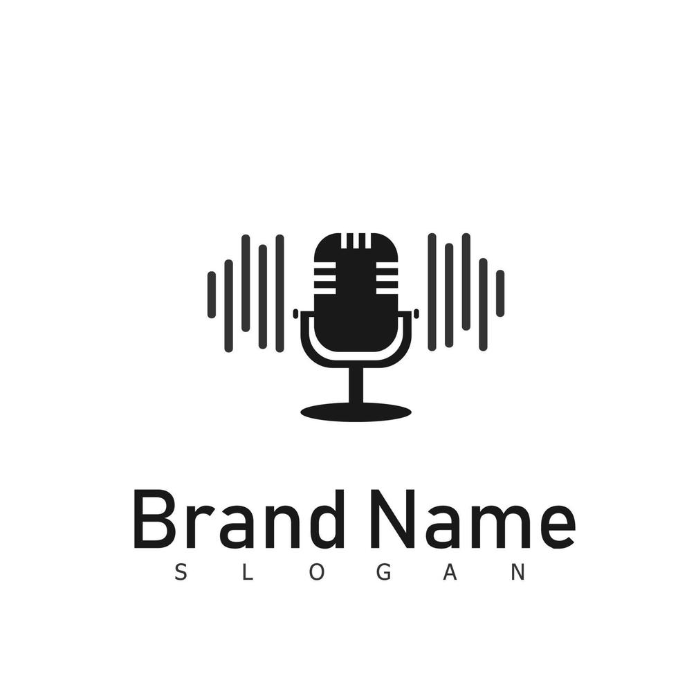 microphone podcast parler icône logo conception d'illustration vectorielle vecteur