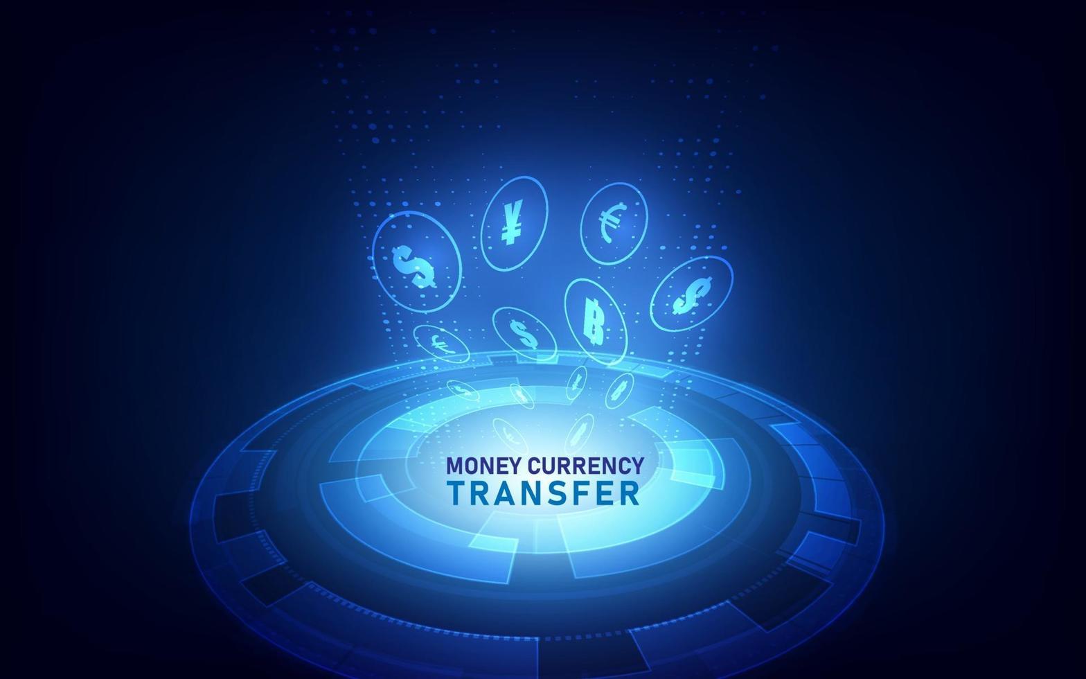 transfert d'argent. monnaie mondiale. Bourse. illustration vectorielle stock. vecteur