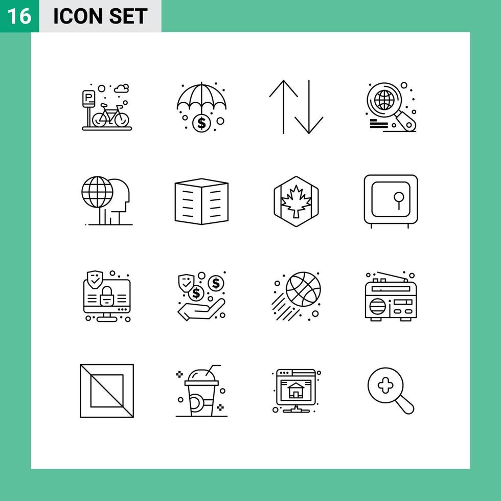 Stock vecteur icône pack de 16 ligne panneaux et symboles pour commercialisation la finance La Flèche global commercialisation l'Internet modifiable vecteur conception éléments