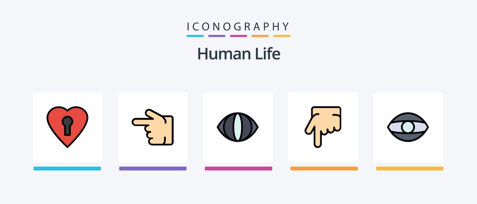 Humain ligne rempli 5 icône pack comprenant . doigt. Masculin. Créatif Icônes conception vecteur