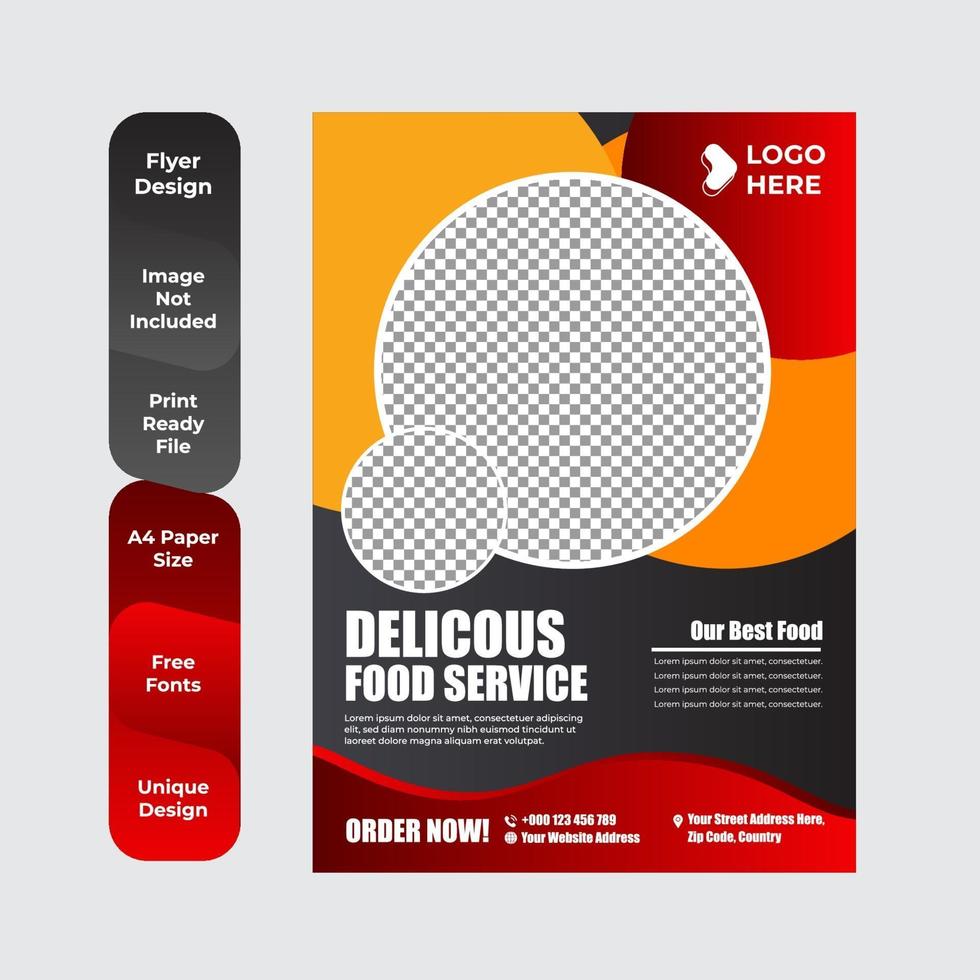 conception de modèle de brochure flyer restaurant cuisine créative vecteur
