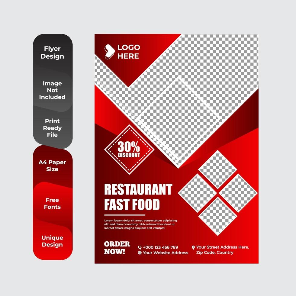 modèle de flyer pour flyer entreprise de restaurant de petit déjeuner vecteur