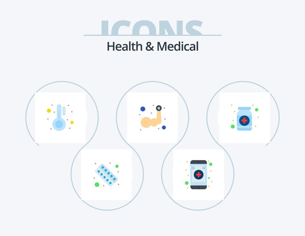 santé et médical plat icône pack 5 icône conception. . mobile application. drogues. en ligne. médicament vecteur