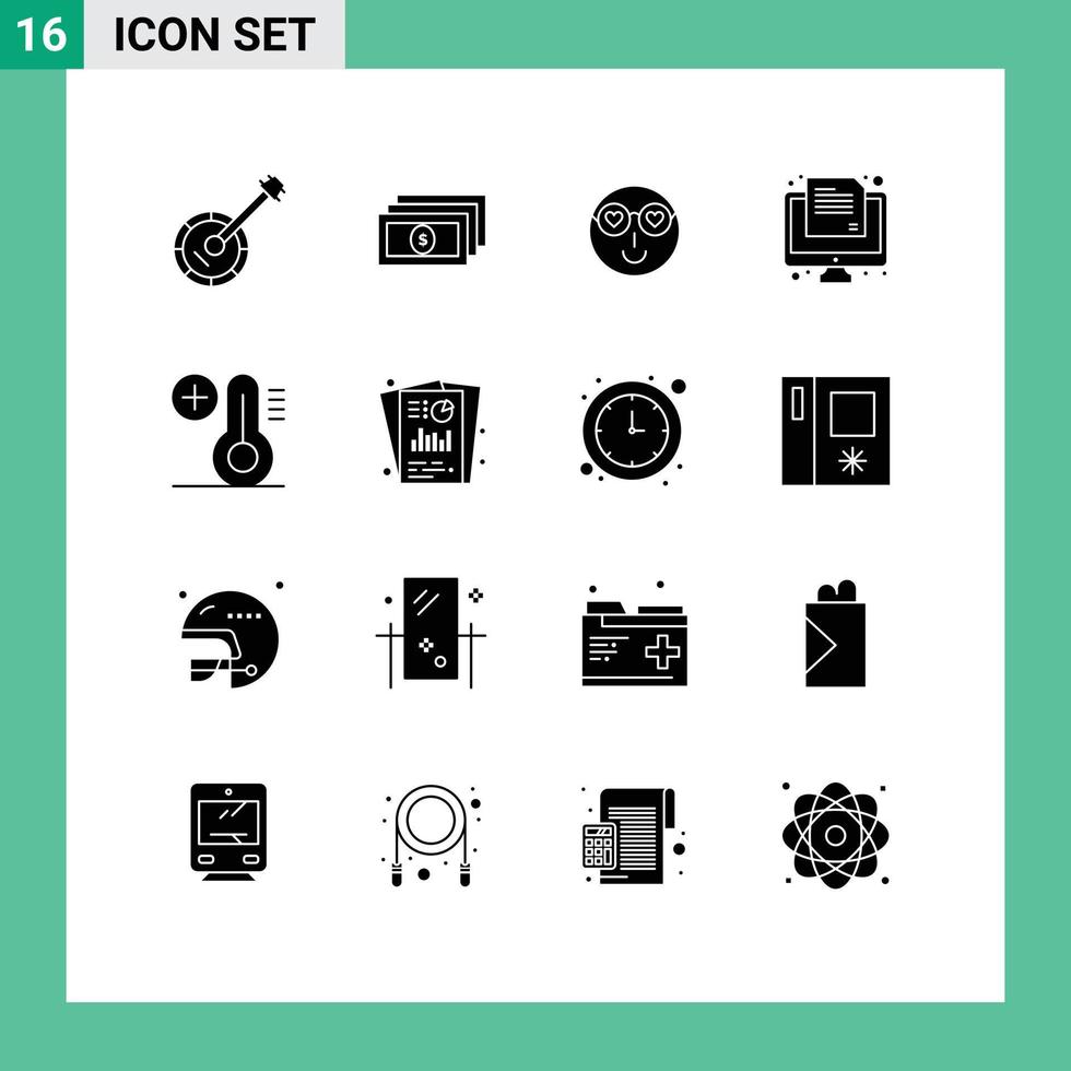 16 Créatif Icônes moderne panneaux et symboles de climat tester smiley en ligne utilisateur modifiable vecteur conception éléments