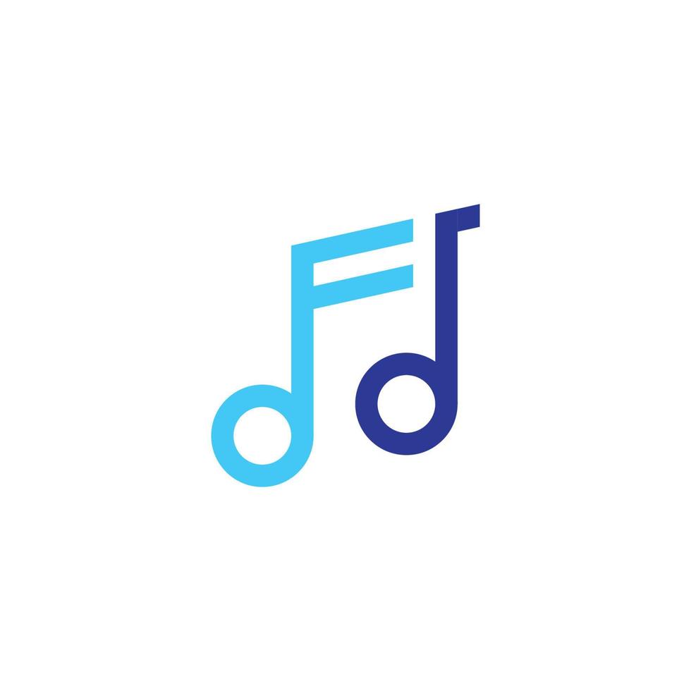 Éléments de modèle de conception d'icône de logo de vecteur de musique