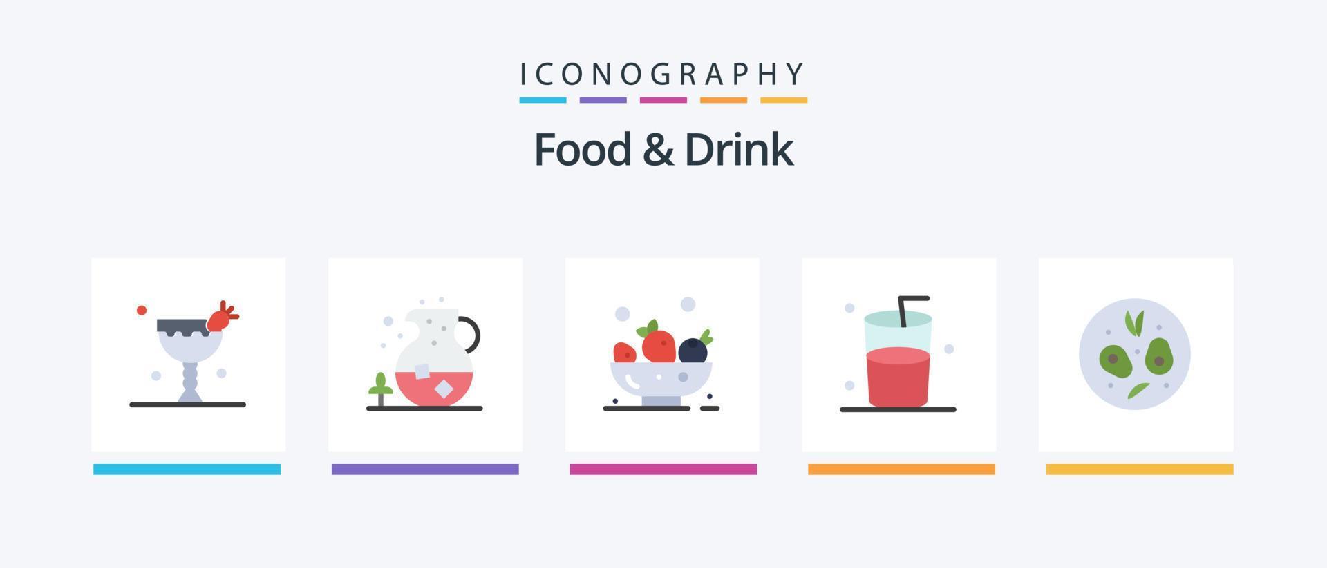 nourriture et boisson plat 5 icône pack comprenant . boire. boire. verre. boire. Créatif Icônes conception vecteur
