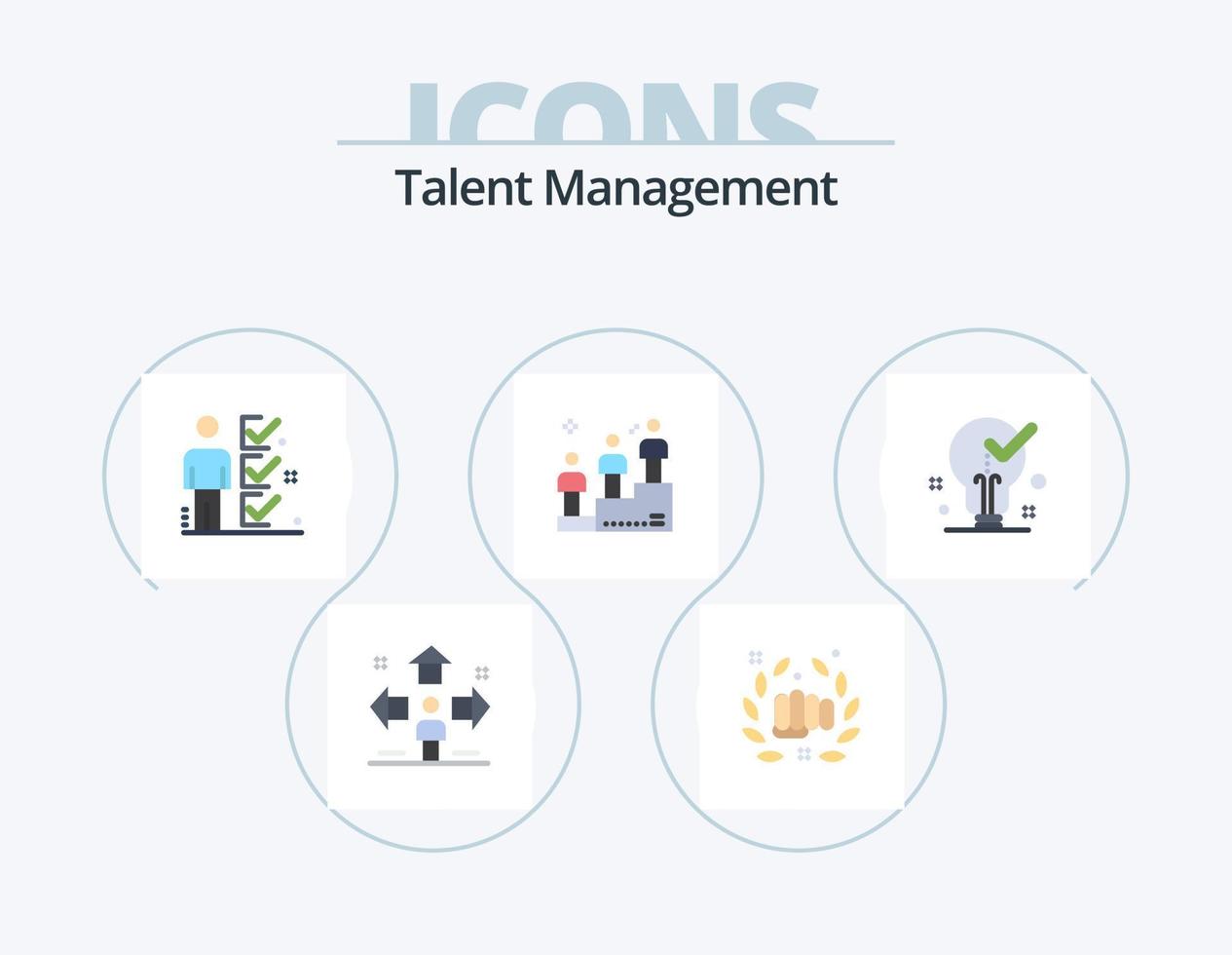 Talent la gestion plat icône pack 5 icône conception. gagner. classement. main. homme. utilisateur vecteur