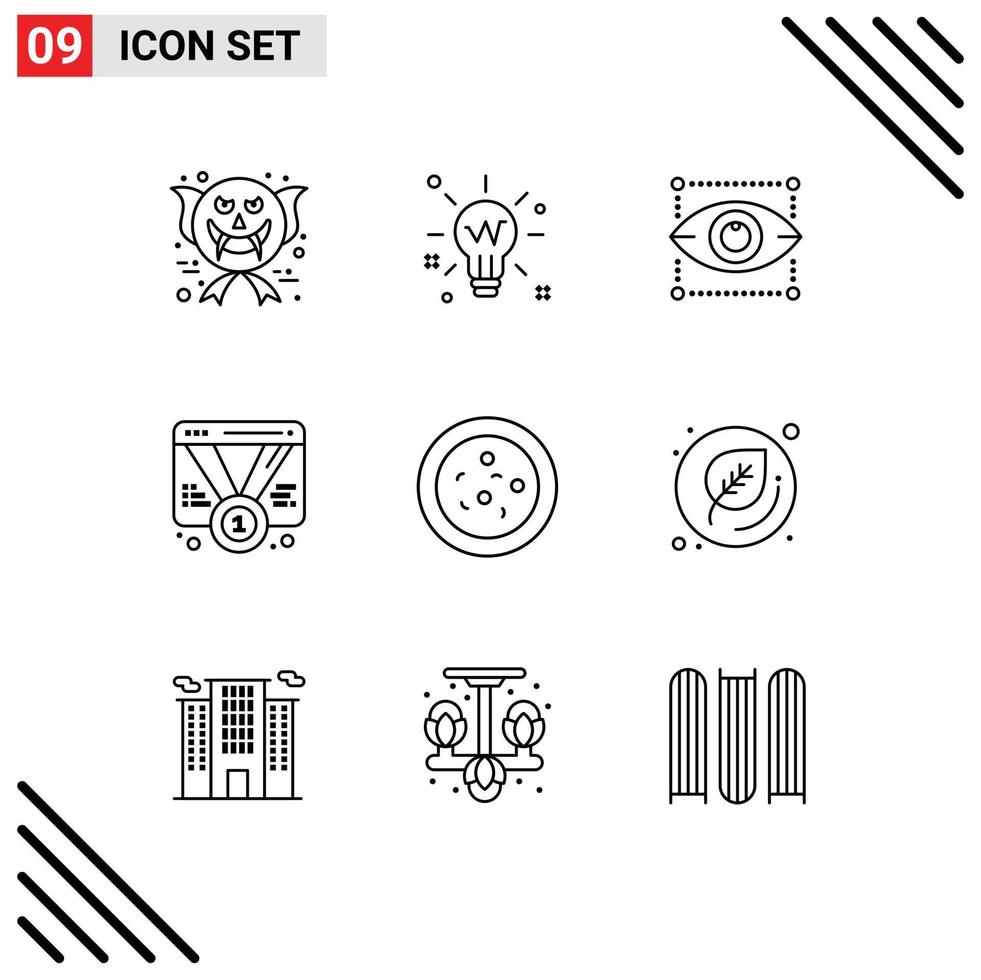 ensemble de 9 moderne ui Icônes symboles panneaux pour la toile promotion lueur préféré œil modifiable vecteur conception éléments