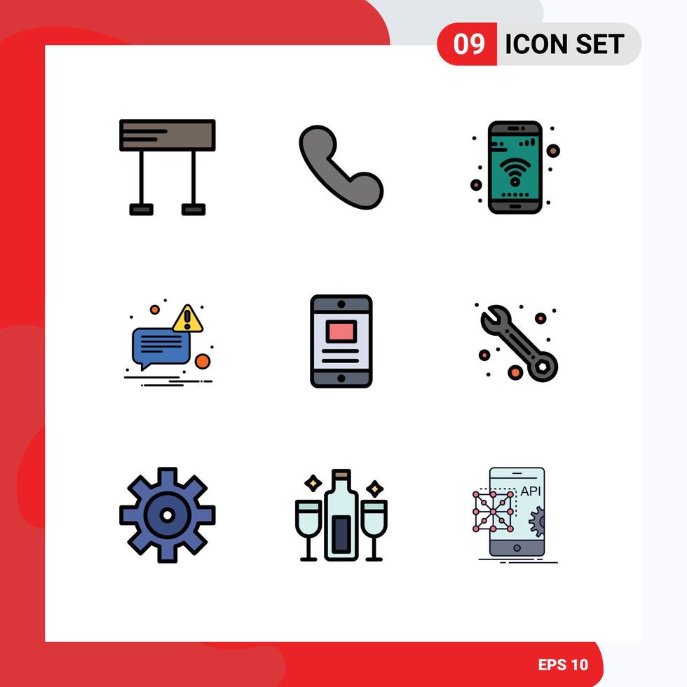ensemble de 9 moderne ui Icônes symboles panneaux pour affaires texte mobile mobile ne pas modifiable vecteur conception éléments