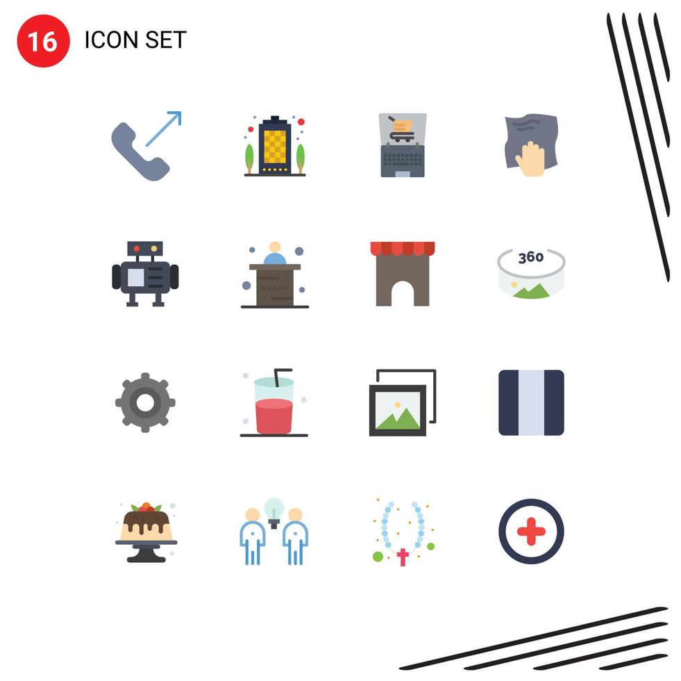 moderne ensemble de 16 plat couleurs et symboles tel comme robot frotter en ligne travaux ménagers nettoyage modifiable pack de Créatif vecteur conception éléments