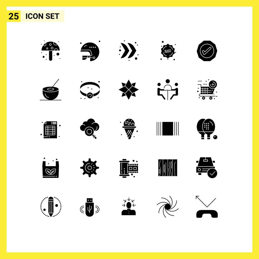 ensemble de 25 moderne ui Icônes symboles panneaux pour cocher D'accord direction la logistique Vendredi modifiable vecteur conception éléments