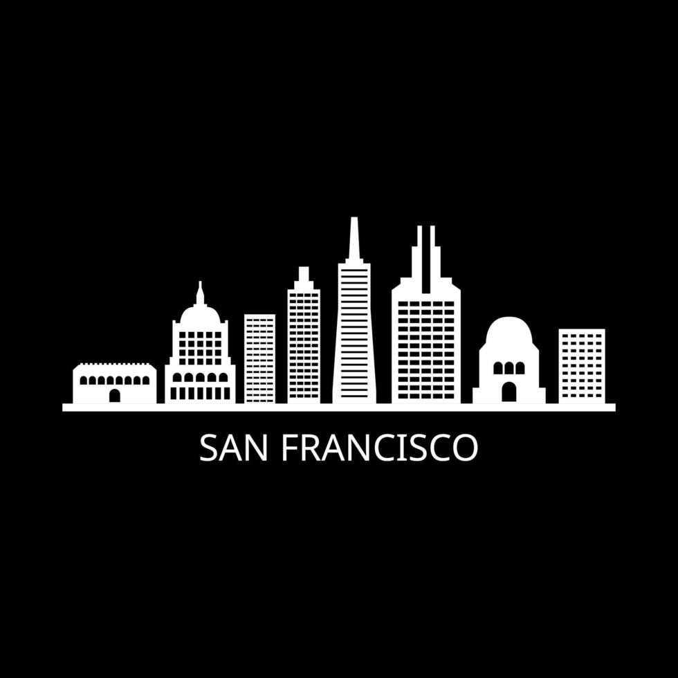 Skyline de San Francisco illustré sur l'arrière-plan vecteur