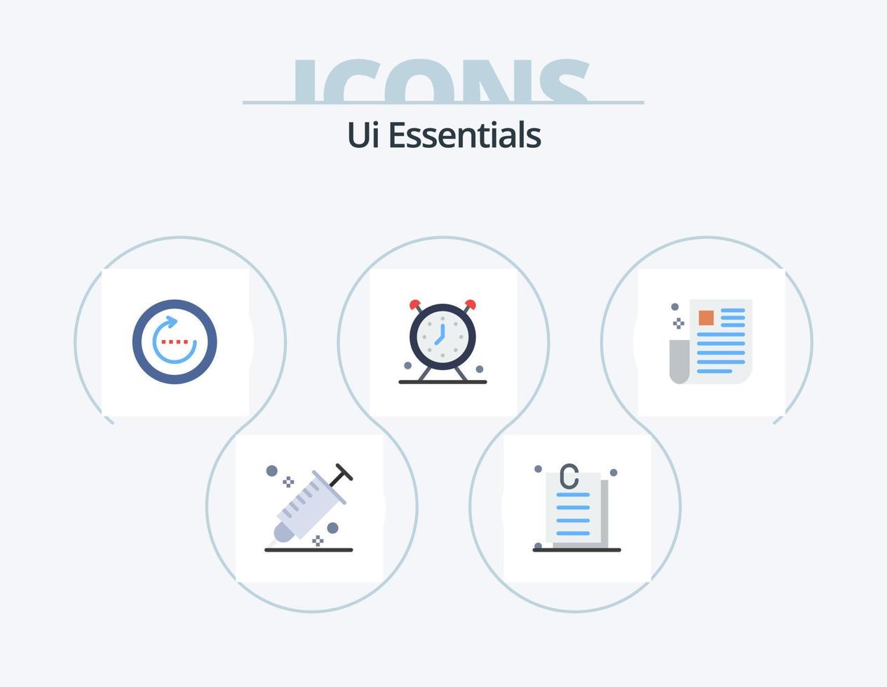 ui essentiel plat icône pack 5 icône conception. calendrier. alarme. ui. ui. recharger vecteur