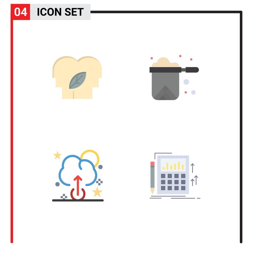4 utilisateur interface plat icône pack de moderne panneaux et symboles de éco nuage esprit pot comptabilité modifiable vecteur conception éléments