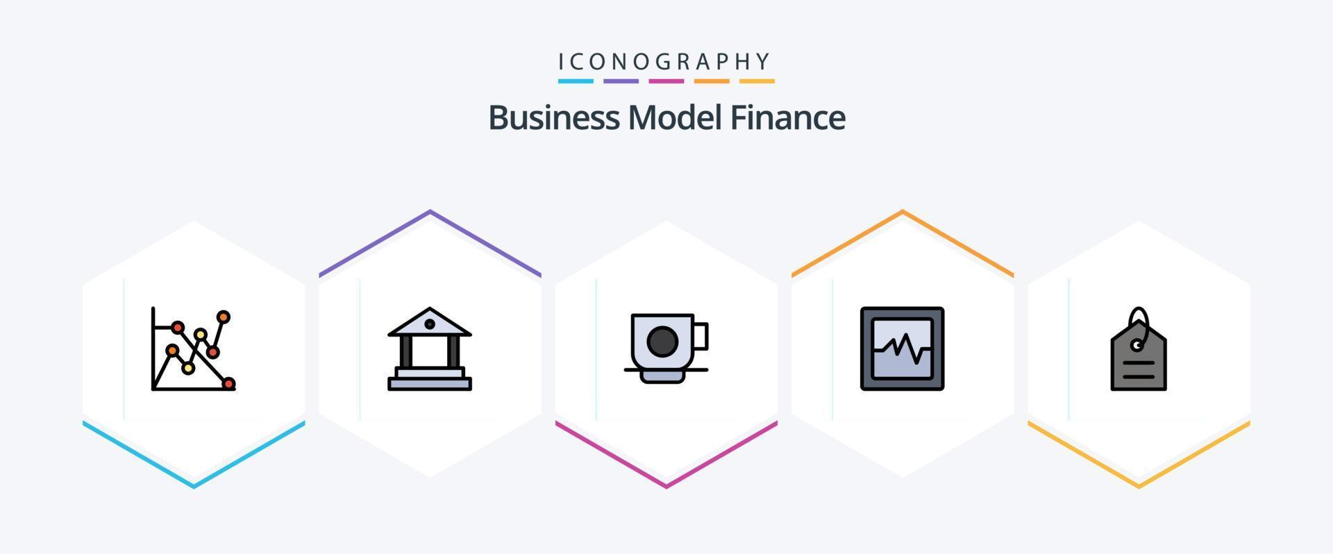 la finance 25 ligne remplie icône pack comprenant . étiqueter. Coupe. prix. la finance vecteur