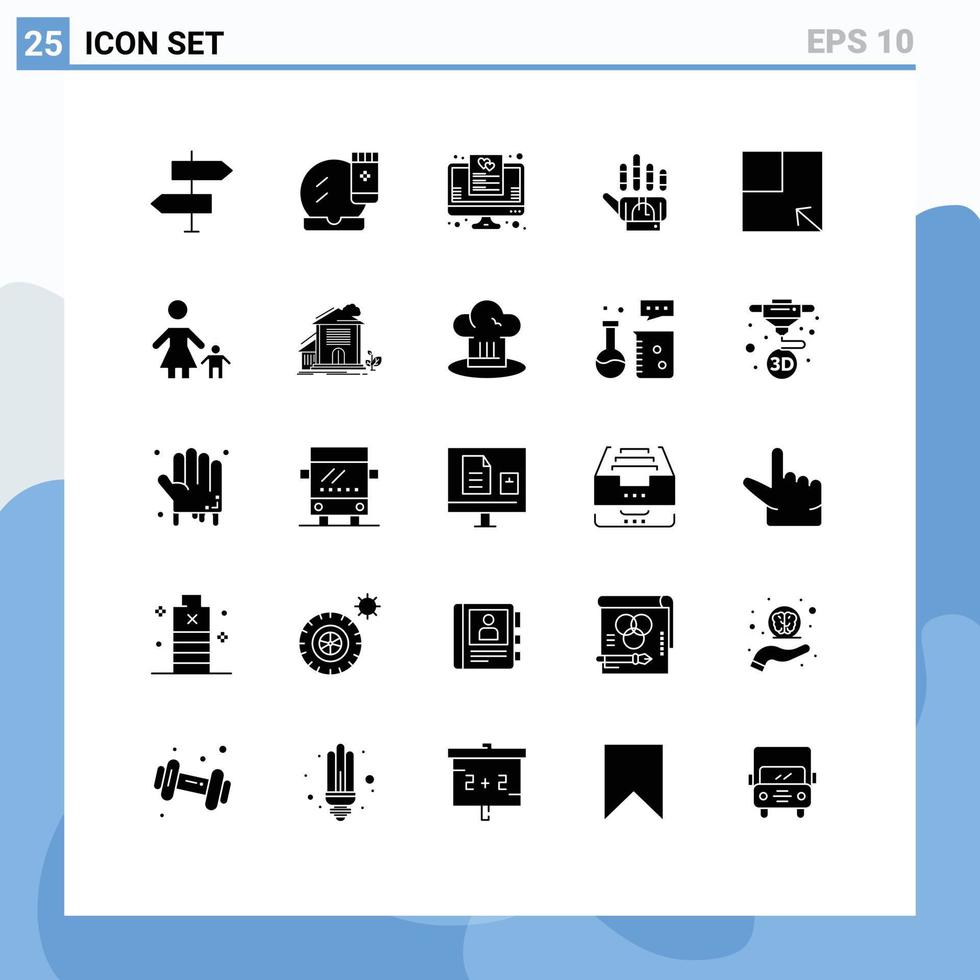 pictogramme ensemble de 25 Facile solide glyphes de La technologie gouter relooking suivi liste modifiable vecteur conception éléments