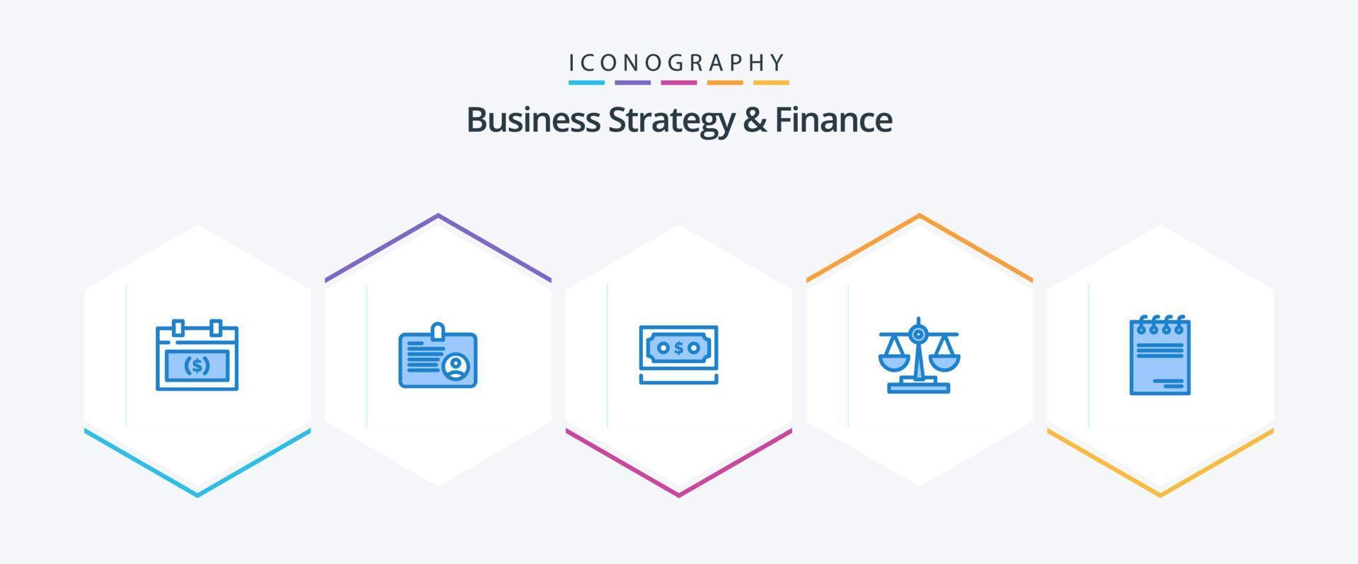 affaires stratégie et la finance 25 bleu icône pack comprenant escalader. justice. employé. équilibre. devise vecteur