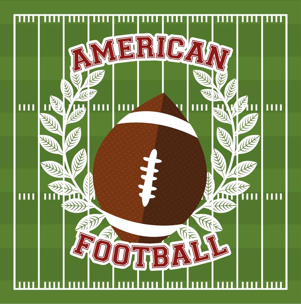 bannière de sport de football américain avec ballon vecteur