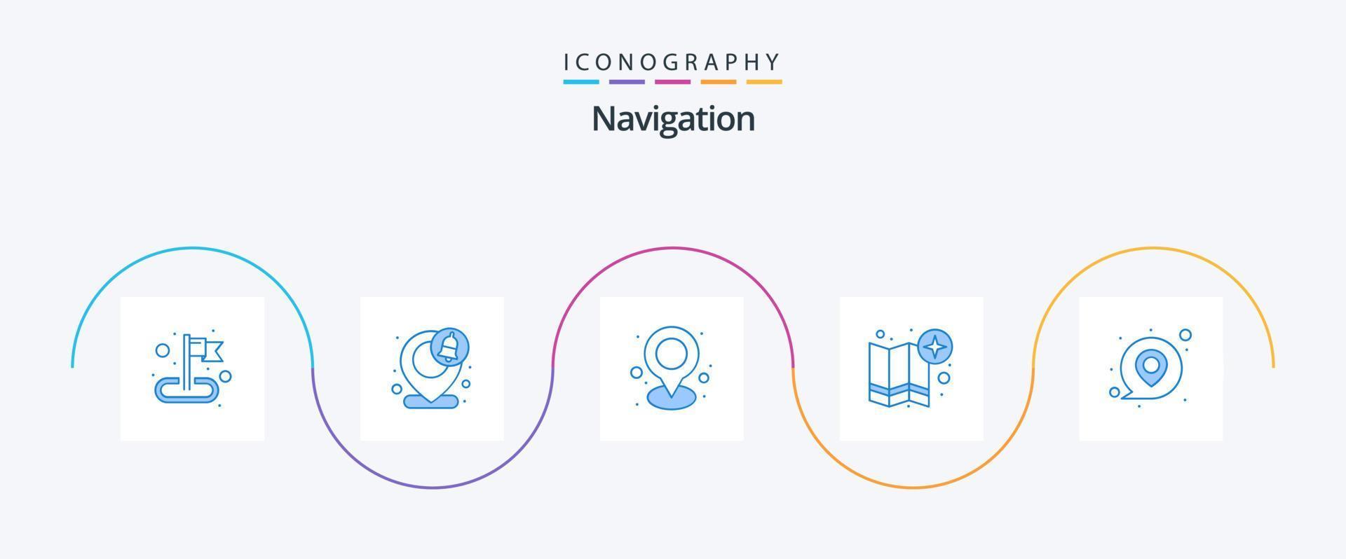 la navigation bleu 5 icône pack comprenant emplacement. message. carte. indiquer. épingle vecteur