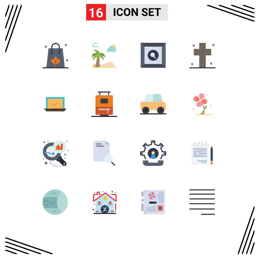 Stock vecteur icône pack de 16 ligne panneaux et symboles pour ordinateur Halloween printemps cimetière costume modifiable pack de Créatif vecteur conception éléments