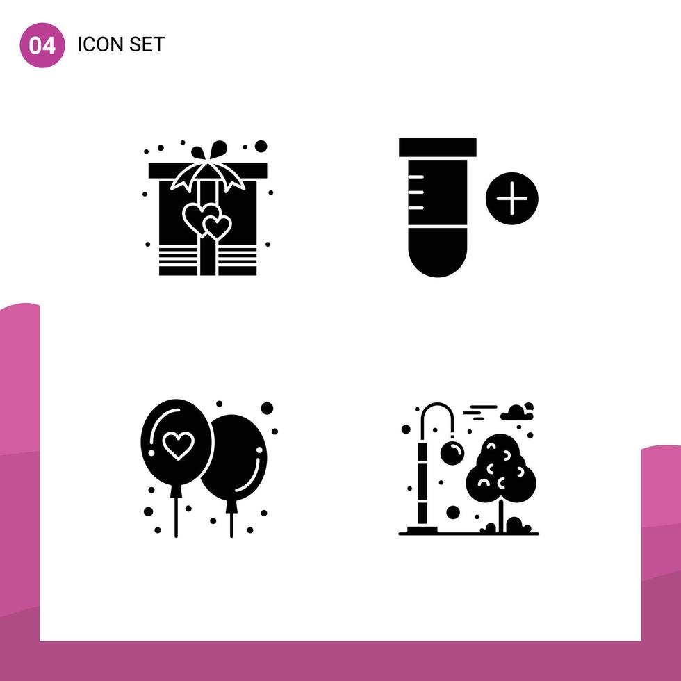 4 Créatif Icônes moderne panneaux et symboles de boîte l'amour célébrer cœur espace ville modifiable vecteur conception éléments