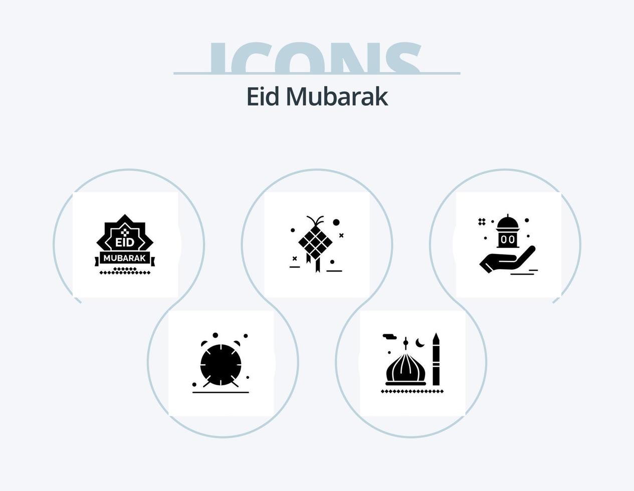 eid mubarak glyphe icône pack 5 icône conception. conception. aïd. Islam. décoration. étoile vecteur