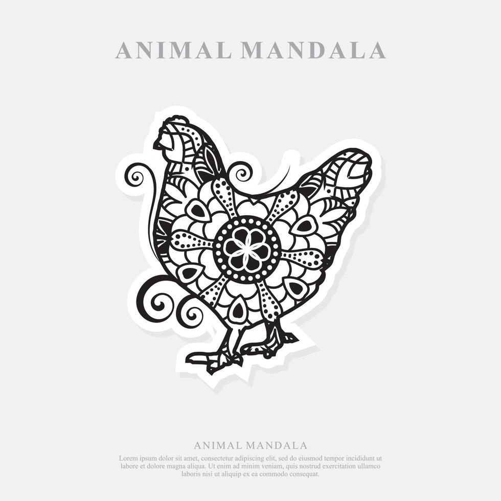 mandala de poulet. éléments décoratifs vintage. motif oriental, illustration vectorielle. vecteur