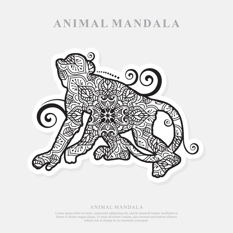 mandala de singe. éléments décoratifs vintage. motif oriental, illustration vectorielle. vecteur