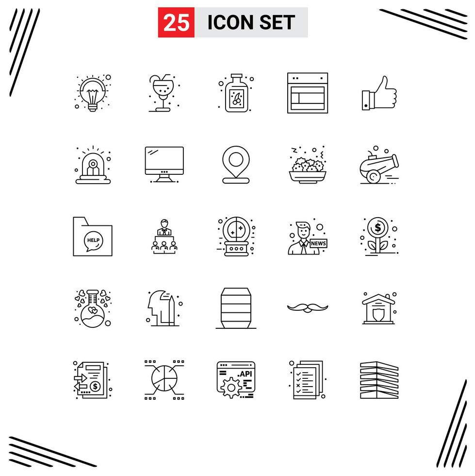 ligne pack de 25 universel symboles de apprécier la toile paille site conception modifiable vecteur conception éléments