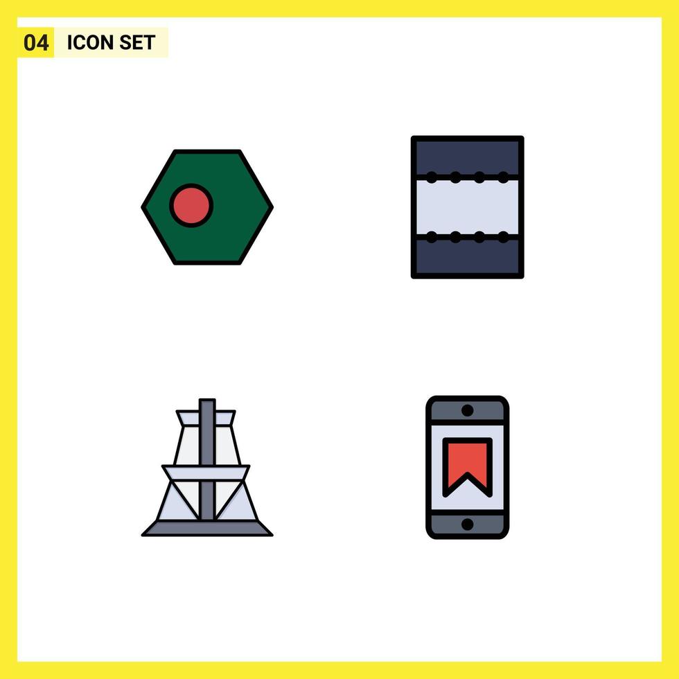 ensemble de 4 moderne ui Icônes symboles panneaux pour asiatique transmission pays minimiser réalisations modifiable vecteur conception éléments