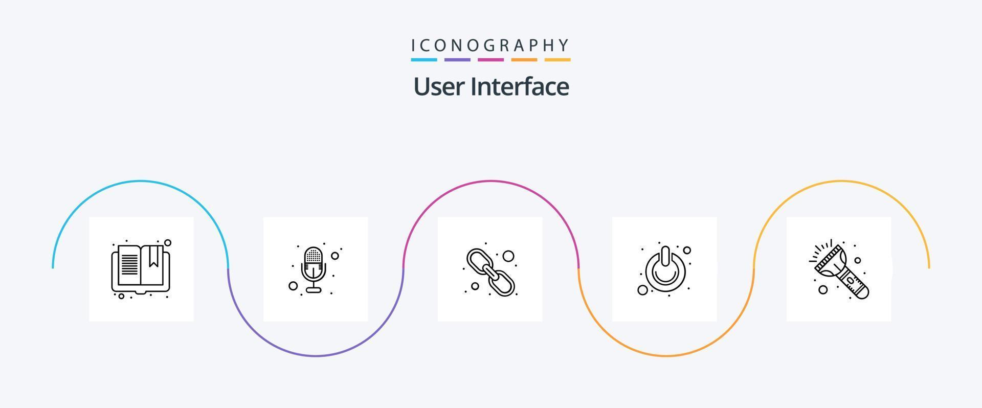 utilisateur interface ligne 5 icône pack comprenant lumière. changer. lien. pouvoir. de vecteur