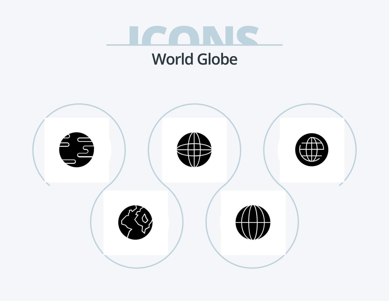 globe glyphe icône pack 5 icône conception. . monde. l'Internet vecteur