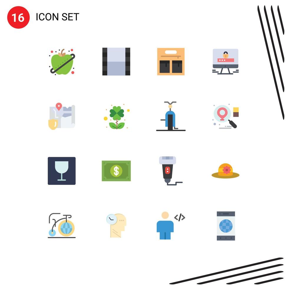 pack de 16 Créatif plat couleurs de trèfle emplacement mode carte Sécurité modifiable pack de Créatif vecteur conception éléments