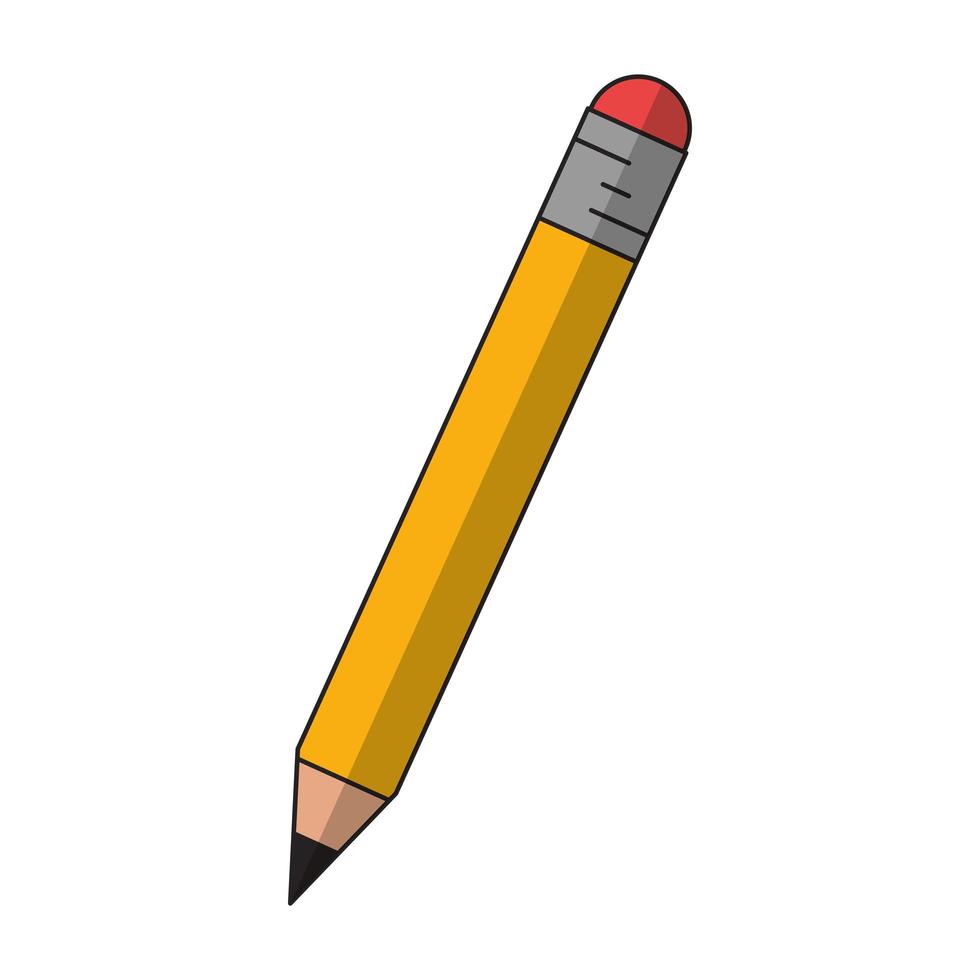 crayon avec dessin animé gomme isolé vecteur