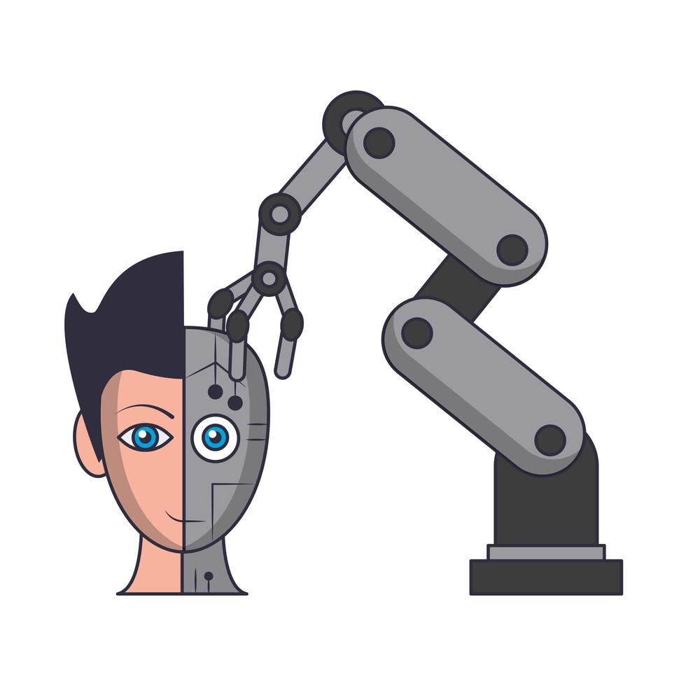 caricature de concept icônes intelligence artificielle vecteur
