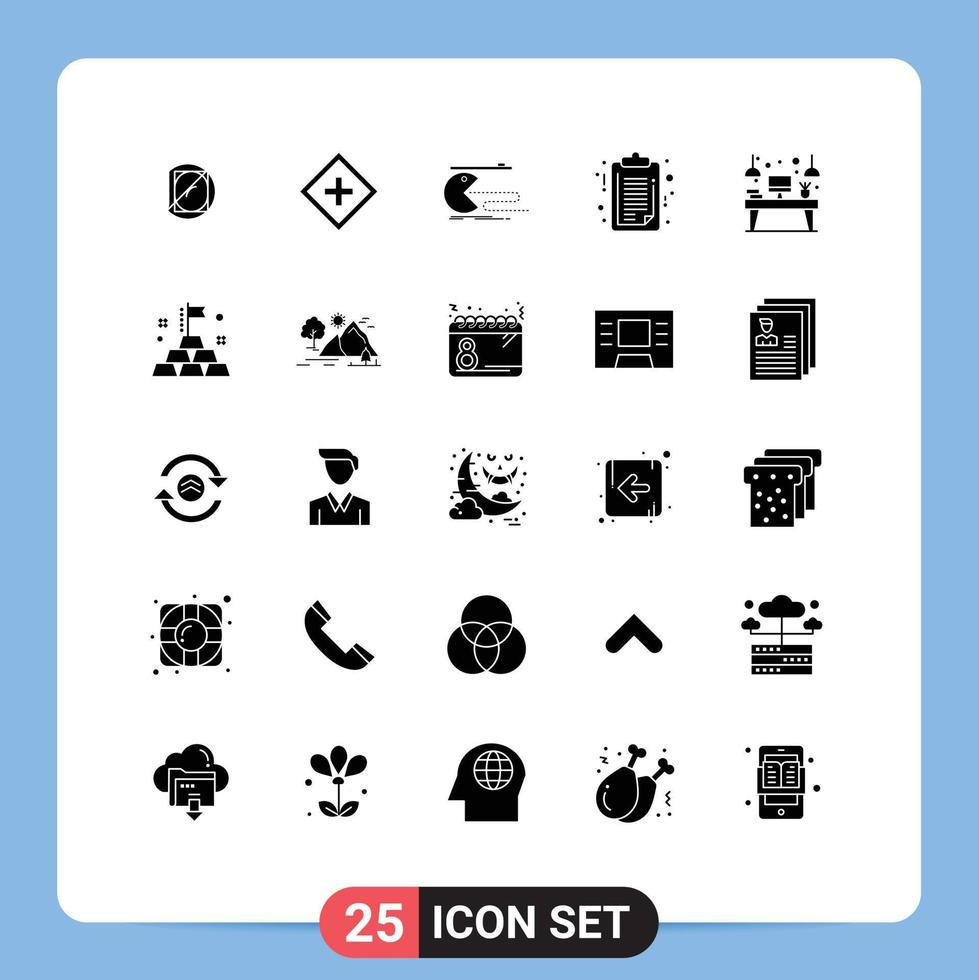 Stock vecteur icône pack de 25 ligne panneaux et symboles pour agrafe planche médical soutien document jeu modifiable vecteur conception éléments