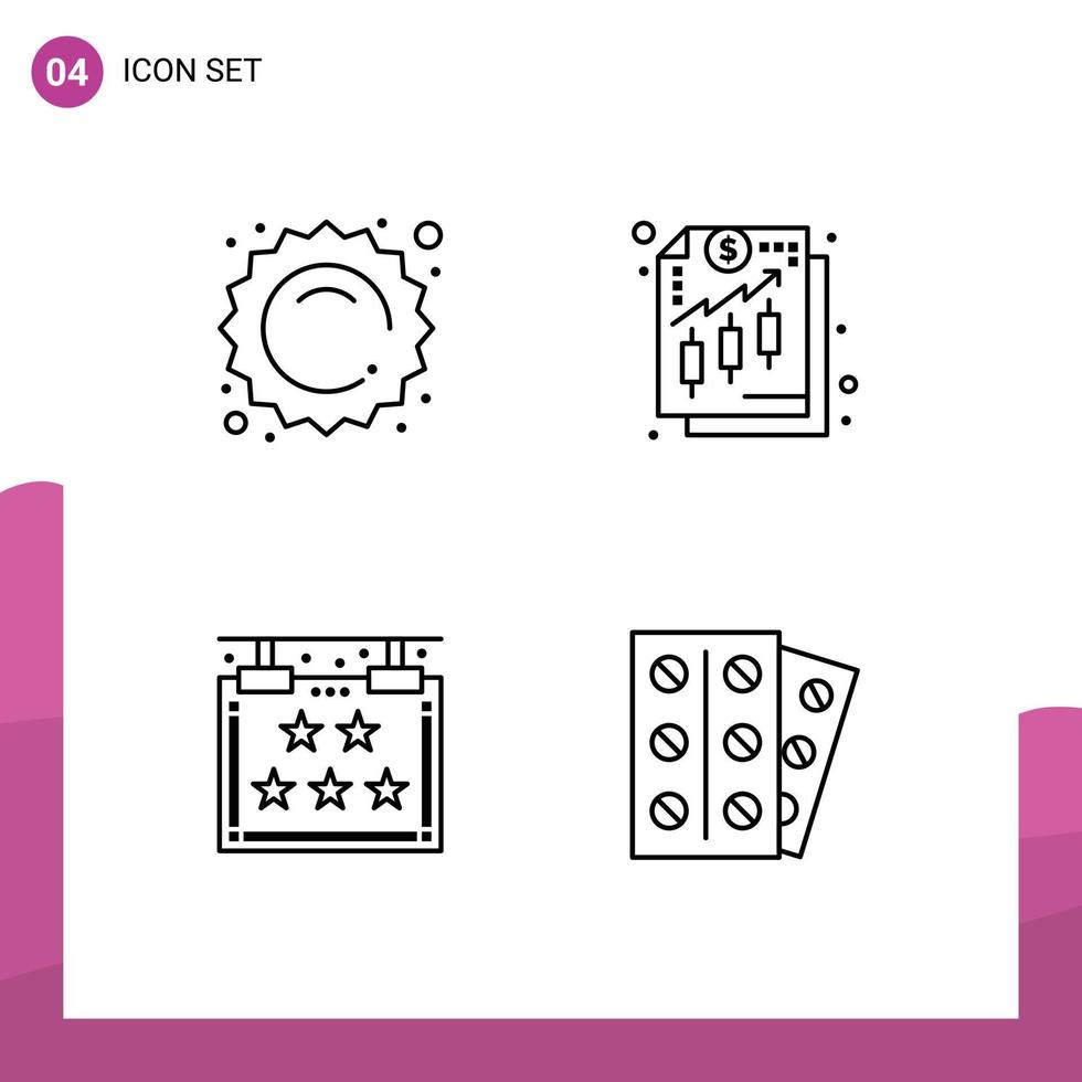 4 Créatif Icônes moderne panneaux et symboles de vente Hôtel achats le revenu étoile modifiable vecteur conception éléments