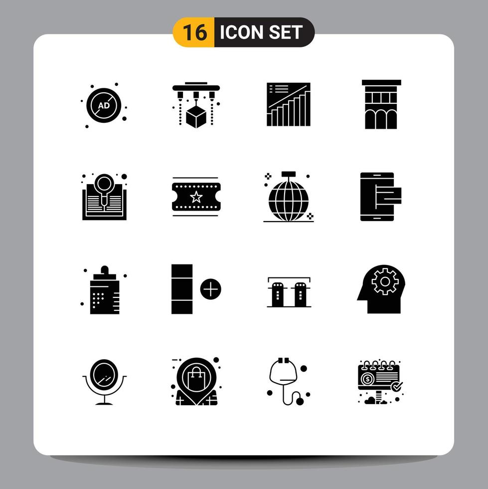 universel icône symboles groupe de 16 moderne solide glyphes de résidence maison graphique biens Ventes modifiable vecteur conception éléments