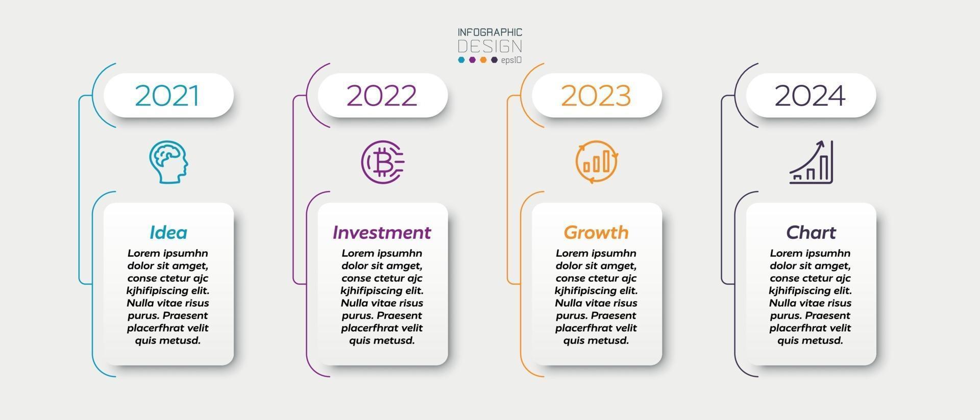 Les carrés de conception sont utilisés pour montrer les performances, la croissance, le marketing, les affaires, l'entreprise. conception infographique. vecteur