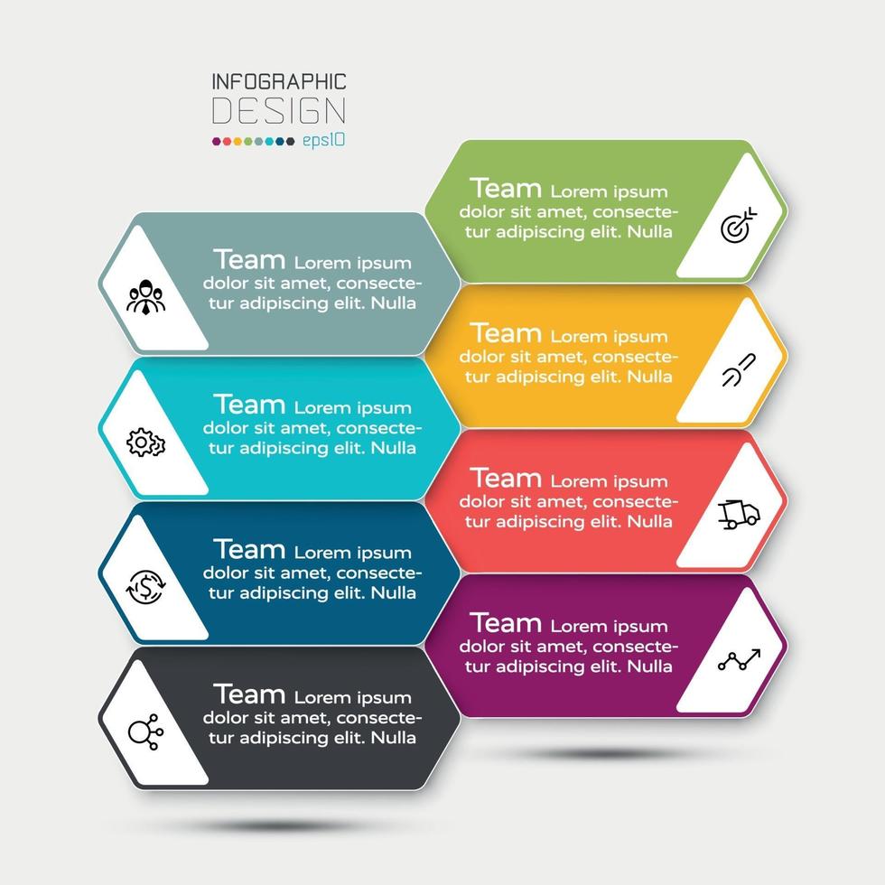 processus de travail est analysé dans une conception hexagonale. infographie vectorielle. vecteur