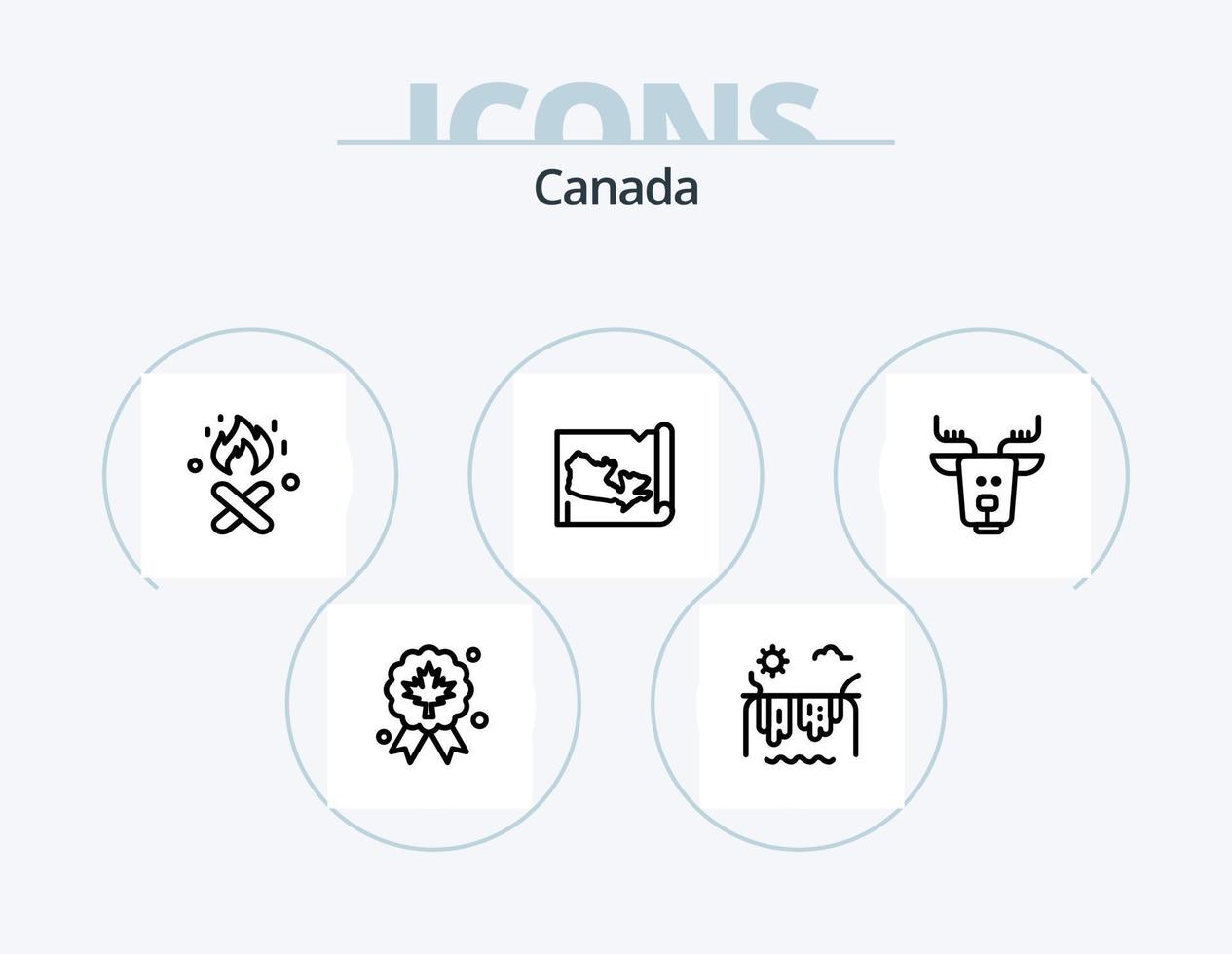 Canada ligne icône pack 5 icône conception. . Canada. feuille. monde. Canada vecteur