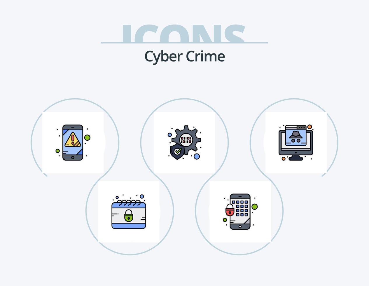 cyber la criminalité ligne rempli icône pack 5 icône conception. dossier antivirus. l'Internet. serrure. cybernétique. calendrier vecteur